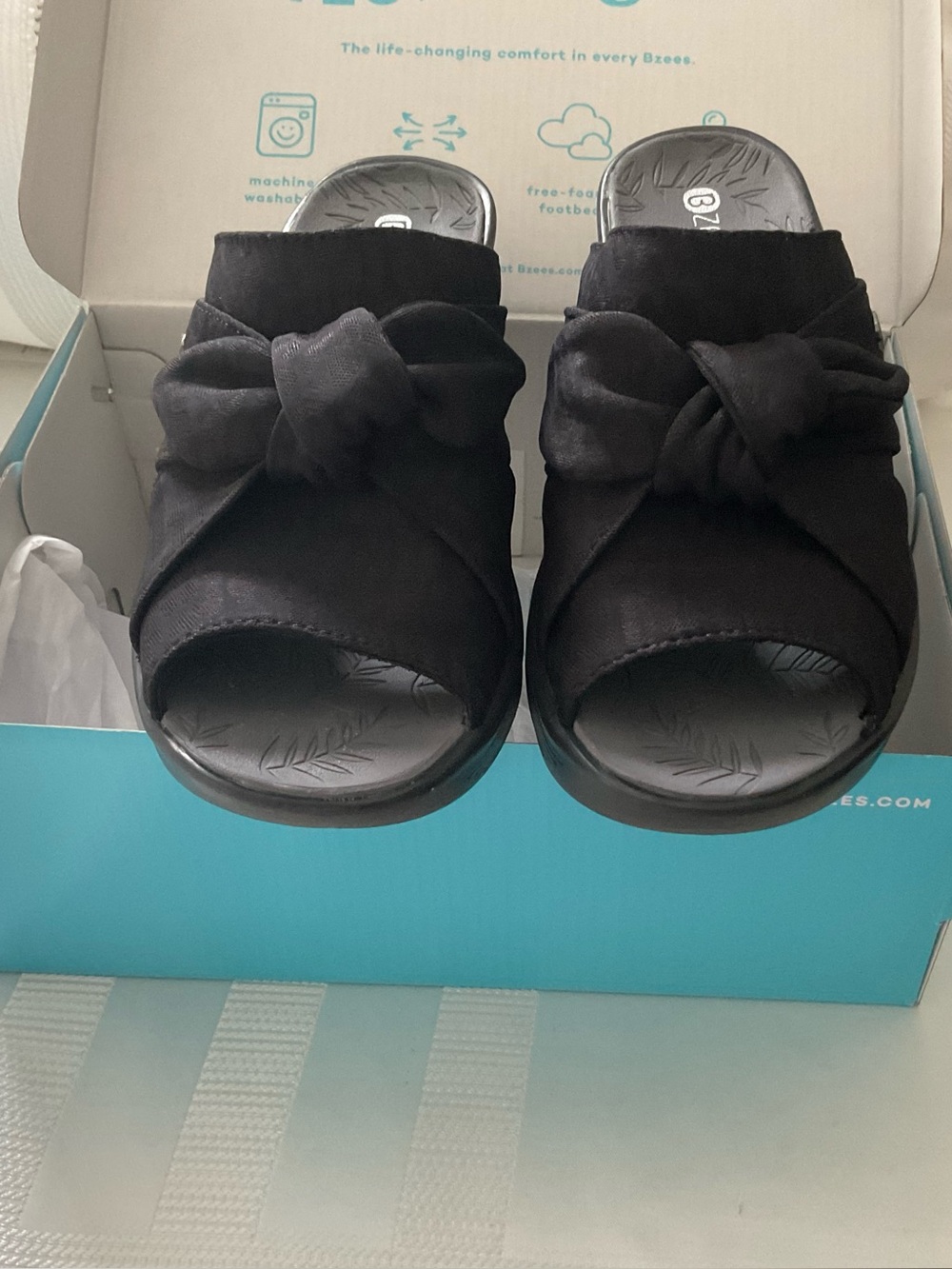 Bzees Black Quilted Slip-On Comfort Shoes